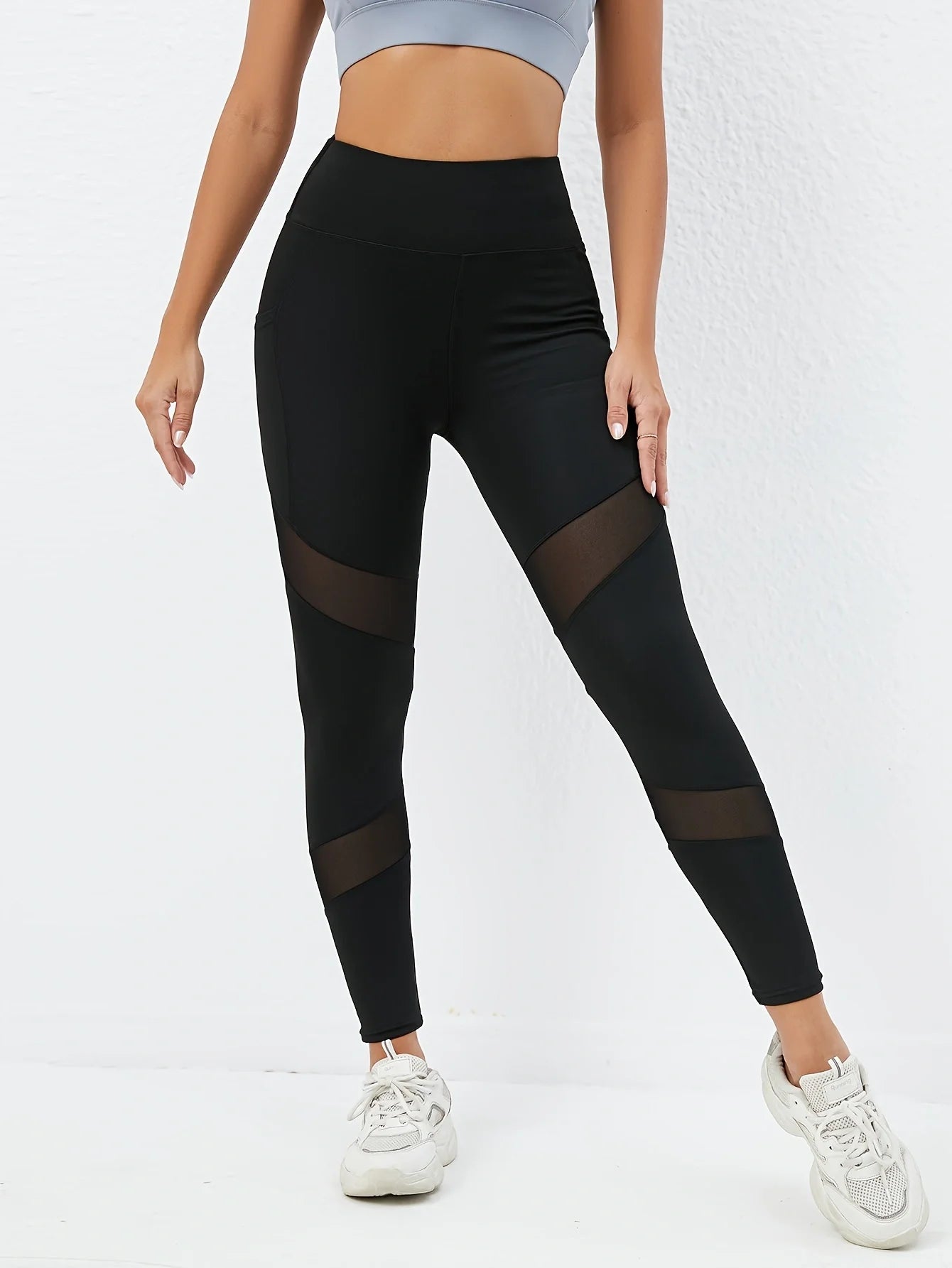 High Waist leggings - Mesh stitching
